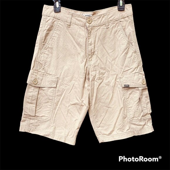 Vans Mens Cargo Shorts Size 28 Beige Cotton Casual Wear With Pockets - Picture 1 of 11